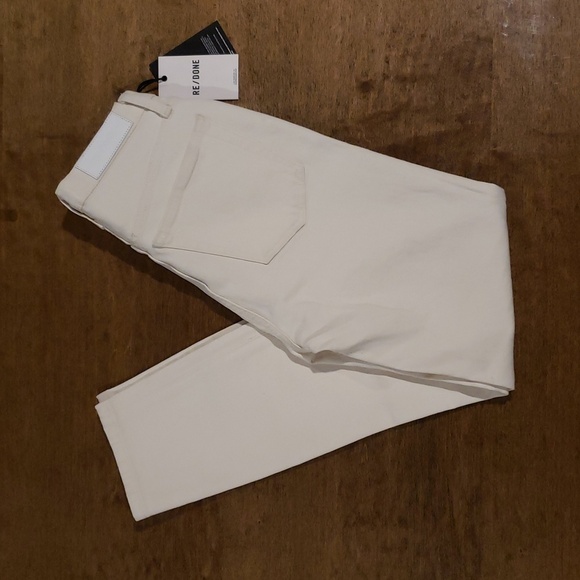Re/Done Cream Ivory Stretch Straight  Jeans 25 NEW - Picture 1 of 6
